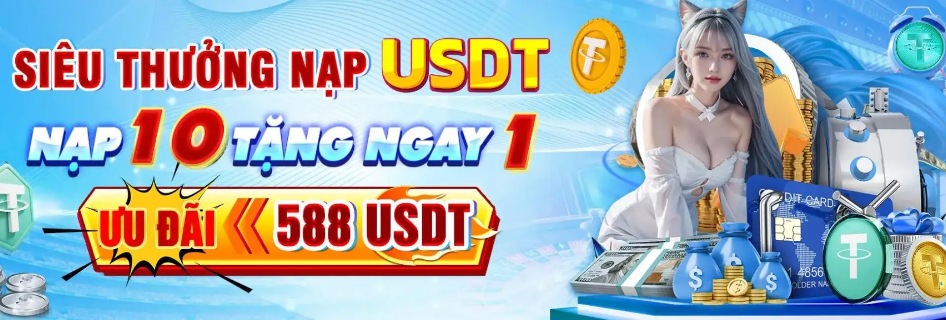 Ưu đãi nạp 10 tặng 1 USDT tại 123B